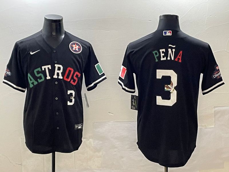 Men Houston Astros #3 Pena Black Fashion Game 2025 Nike MLB Jersey style 2->houston astros->MLB Jersey